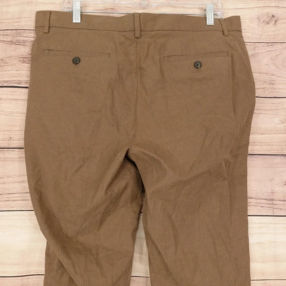 Banana Republic Pants Mens 34x30 Brown Cotton Chino Flat Front Casual Aiden Fit